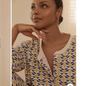 Anthropologie Long Sleeve Waffle Knit Pijamas Tunic Top